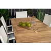 Panama tuinmeubelset tafel 90x152/210cm en 6 stoel Anna wit, naturel.