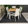 Panama tuinmeubelset tafel 90x152/210cm en 6 stoel Anna wit, naturel.