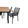 Panama tuinmeubelset tafel 90x152/210cm en 4 stoel Dallas zwart, naturel.