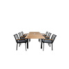 Panama tuinmeubelset tafel 90x152/210cm en 6 stoel Dallas zwart, naturel.