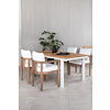 Panama tuinmeubelset tafel 90x152/210cm en 4 stoel Erica naturel, wit.