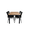 Panama tuinmeubelset tafel 90x152/210cm en 4 stoel Julian zwart, naturel.