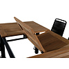 Panama tuinmeubelset tafel 90x152/210cm en 6 stoel stapelS Lindos zwart, naturel.