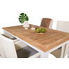 Panama tuinmeubelset tafel 90x152/210cm en 4 stoel Malin wit, naturel.