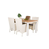 Panama tuinmeubelset tafel 90x152/210cm en 4 stoel Malin wit, naturel.