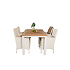 Panama tuinmeubelset tafel 90x152/210cm en 4 stoel Malin wit, naturel.