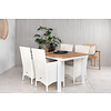 Panama tuinmeubelset tafel 90x152/210cm en 4 stoel Malin wit, naturel.