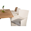 Panama tuinmeubelset tafel 90x152/210cm en 6 stoel Malin wit, naturel.