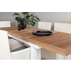 Panama tuinmeubelset tafel 90x152/210cm en 6 stoel Malin wit, naturel.