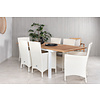 Panama tuinmeubelset tafel 90x152/210cm en 6 stoel Malin wit, naturel.