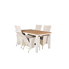 Panama tuinmeubelset tafel 90x152/210cm en 4 stoel Padova wit, naturel.