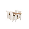 Panama tuinmeubelset tafel 90x152/210cm en 4 stoel Padova wit, naturel.