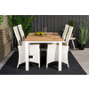 Panama tuinmeubelset tafel 90x152/210cm en 4 stoel Padova wit, naturel.