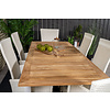 Panama tuinmeubelset tafel 90x152/210cm en 6 stoel Padova wit, naturel.