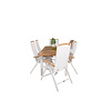 Panama tuinmeubelset tafel 90x152/210cm en 6 stoel Panama naturel, wit.