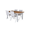 Panama tuinmeubelset tafel 90x160/240cm en 4 stoel Alina wit, naturel.