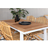 Panama tuinmeubelset tafel 90x160/240cm en 4 stoel Cane lichtgrijs, naturel.