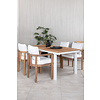 Panama tuinmeubelset tafel 90x160/240cm en 4 stoel Erica naturel, wit.