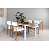 Panama tuinmeubelset tafel 90x160/240cm en 4 stoel Erica naturel, wit.