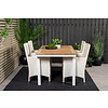 Panama tuinmeubelset tafel 90x160/240cm en 4 stoel Malin wit, naturel.