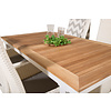 Panama tuinmeubelset tafel 90x160/240cm en 4 stoel Padova wit, naturel.