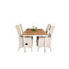 Panama tuinmeubelset tafel 90x160/240cm en 4 stoel Padova wit, naturel.