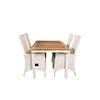 Panama tuinmeubelset tafel 90x160/240cm en 4 stoel Padova wit, naturel.