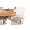 Panama tuinmeubelset tafel 90x160/240cm en 8 stoel Padova wit, naturel.