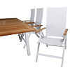 Panama tuinmeubelset tafel 90x160/240cm en 6 stoel Panama wit, naturel.