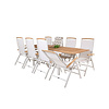 Panama tuinmeubelset tafel 90x160/240cm en 8 stoel Panama naturel, wit.