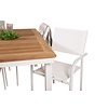 Panama tuinmeubelset tafel 90x160/240cm en 4 stoel Santorini wit, naturel.