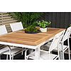 Panama tuinmeubelset tafel 90x160/240cm en 4 stoel Santorini wit, naturel.