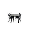 Paola tuinmeubelset tafel 100x200cm en 4 stoel Nicke zwart, naturel.