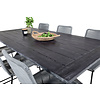 Rives tuinmeubelset tafel 100x200cm en 6 stoel Lindos zwart.