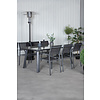 Paola tuinmeubelset tafel 100x200cm en 6 stoel Santorini zwart, naturel.