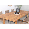 Plankton tuinmeubelset tafel 100x220cm en 6 stoel stapelL Lindos zwart, naturel.