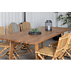 Plankton tuinmeubelset tafel 100x220cm en 6 stoel Cane lichtgrijs, naturel.