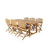 Plankton tuinmeubelset tafel 100x220cm en 6 stoel Cane lichtgrijs, naturel.