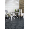 Parma tuinmeubelset tafel Ø90cm en 2 stoel Copacabana wit, grijs, crèmekleur.