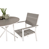 Parma tuinmeubelset tafel Ø90cm en 2 stoel Levels wit, grijs, crèmekleur.