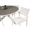 Parma tuinmeubelset tafel Ø140cm en 4 stoel Santorini wit, grijs.