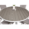 Parma tuinmeubelset tafel Ø140cm en 4 stoel 5pos Albany wit, grijs.