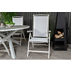 Parma tuinmeubelset tafel Ø140cm en 4 stoel 5posalu Albany wit, grijs.