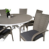 Parma tuinmeubelset tafel Ã˜140cm en 6 stoel Anna grijs.