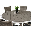 Parma tuinmeubelset tafel Ã˜140cm en 6 stoel Anna grijs.