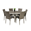 Parma tuinmeubelset tafel Ã˜140cm en 6 stoel Anna grijs.