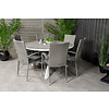 Parma tuinmeubelset tafel Ã˜140cm en 6 stoel Anna grijs.