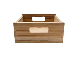 Bordeaux houten kistenset met 3 stuks. naturel.