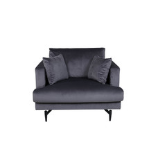 Sofia fauteuil velours donkergrijs.