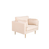 Boom fauteuil velours lichtbeige.